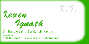 kevin ignath business card